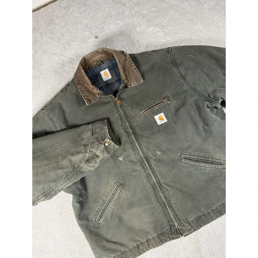 Vintage Carhartt J97 MOS Detroit Jacket 2XL Blanket Lined Duck Canvas Workwear *